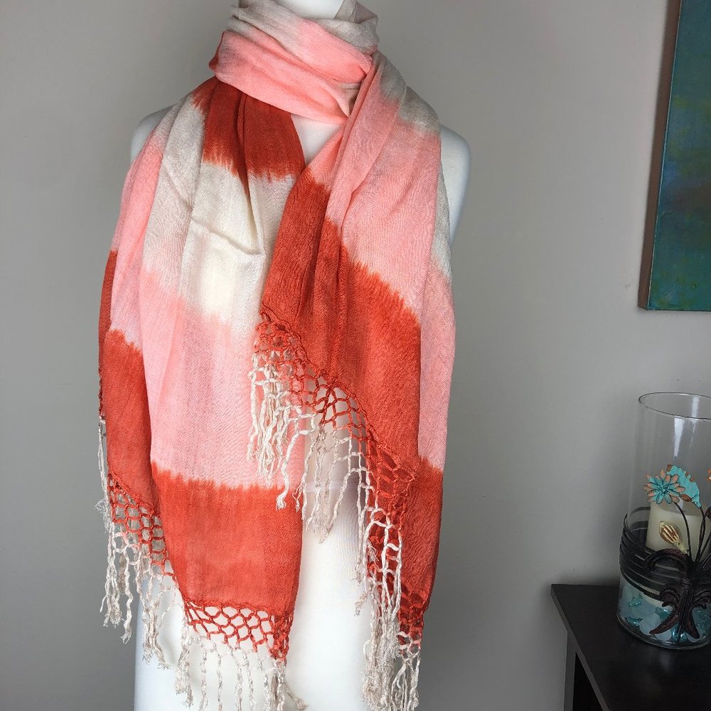 SALE - NWT Gypsy05 Tie Die Scarf w/ Fringe Detail